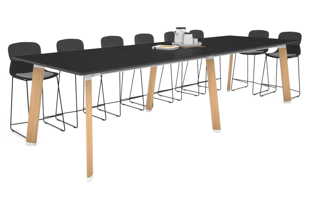 Switch Collaborative Large Counter High Table [3600L x 1200W]-wood imprint leg black 