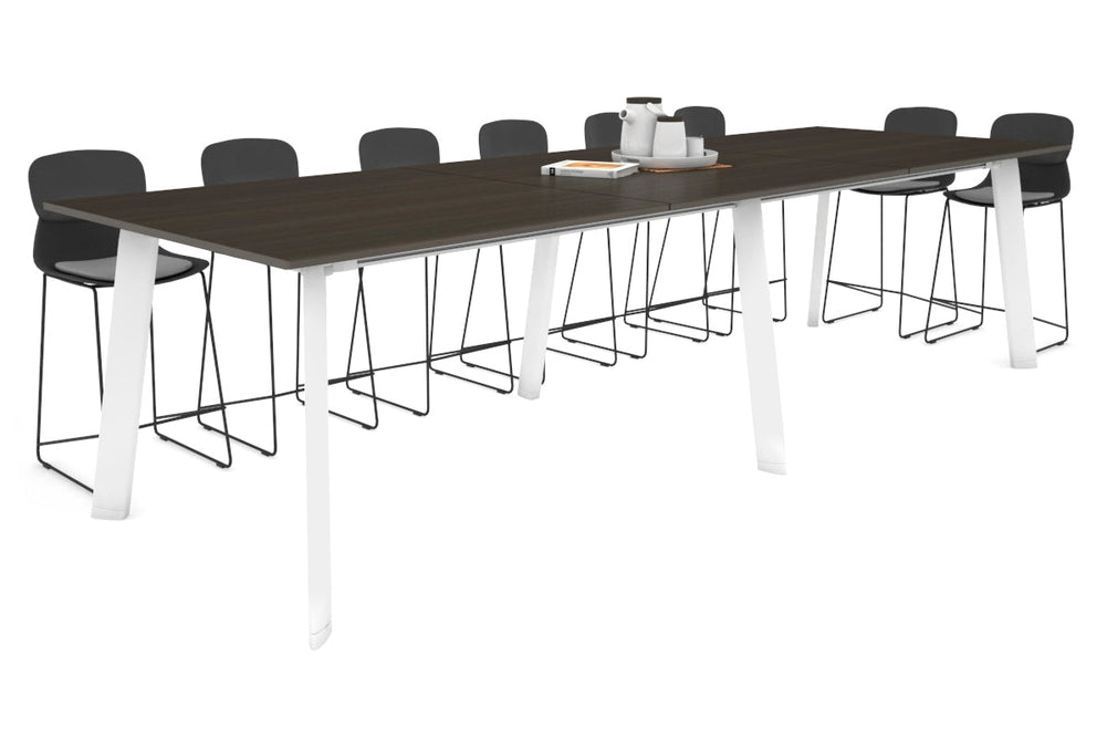 Switch Collaborative Large Counter High Table [3600L x 1200W]-white leg dark oak 
