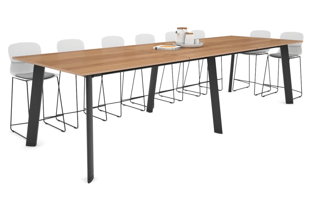Switch Collaborative Large Counter High Table [3600L x 1200W]-black leg salvage oak 