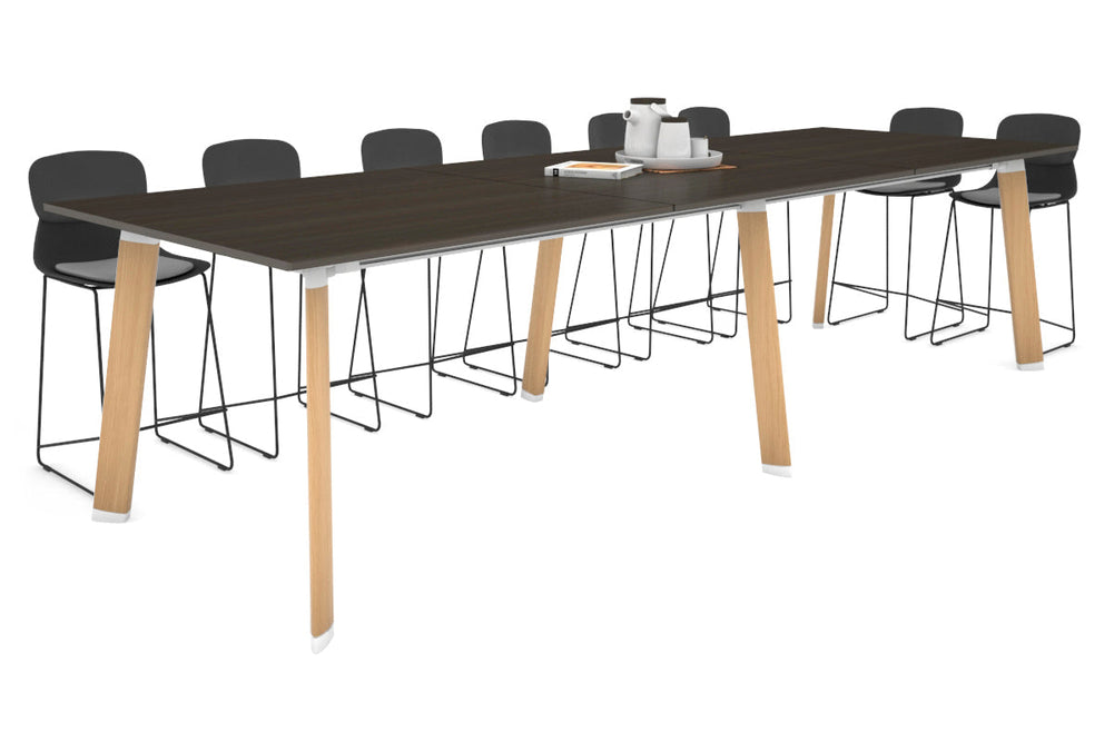 Switch Collaborative Large Counter High Table [3600L x 1200W]-wood imprint leg dark oak 