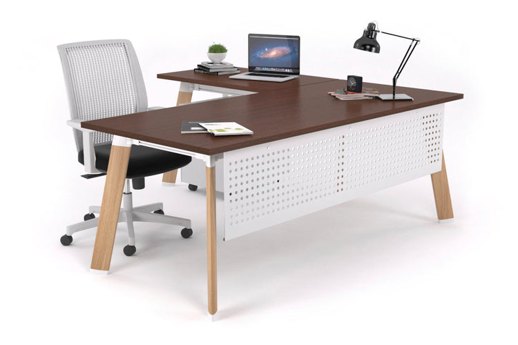 Switch Executive Corner Desk [1600L x 1450W] Jasonl wood imprint leg wenge modesty panel