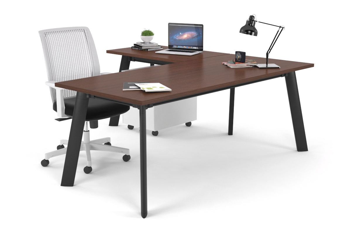 Switch Executive Corner Desk [1600L x 1450W] Jasonl black leg wenge none