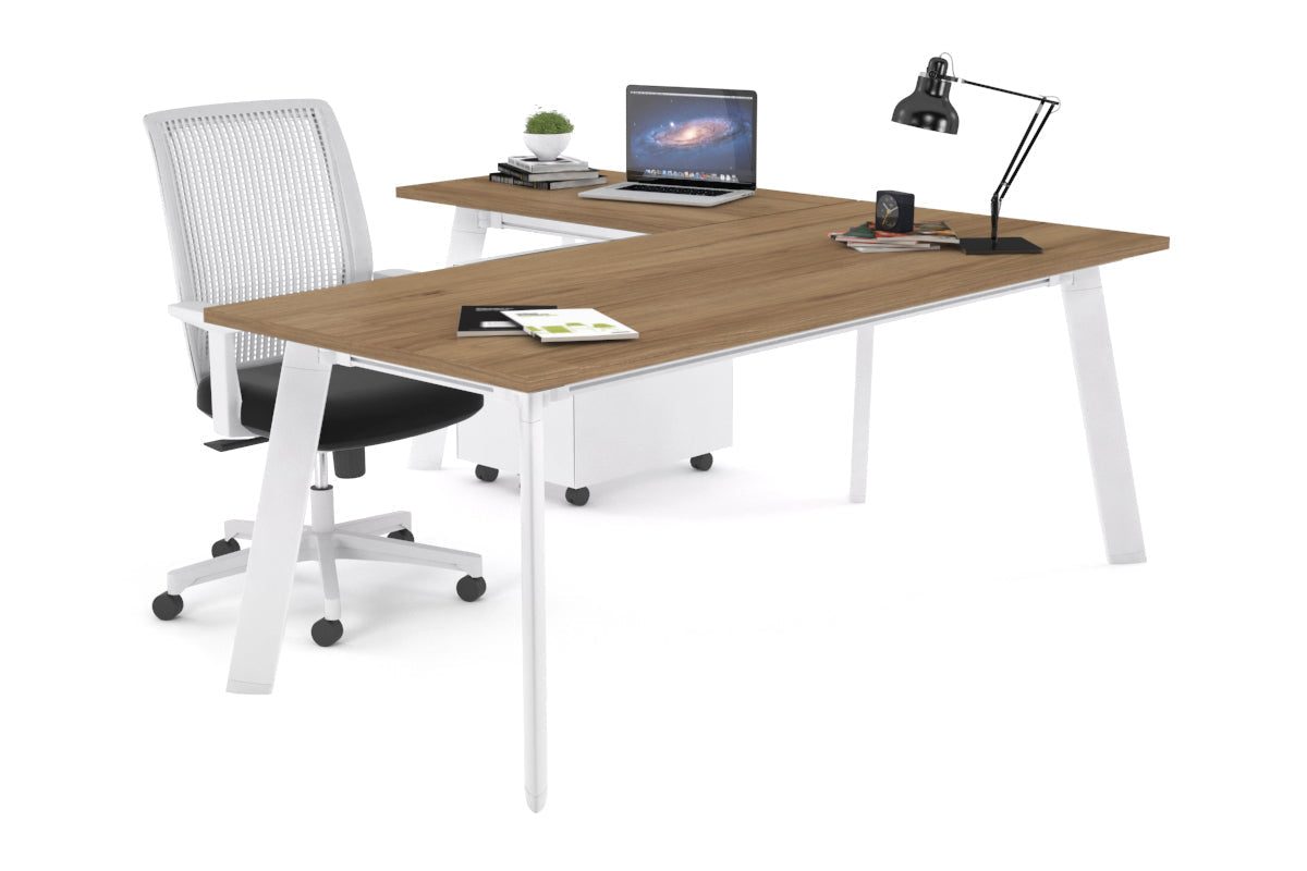 Switch Executive Corner Desk [1800L x 1450W] Jasonl white leg salvage oak none