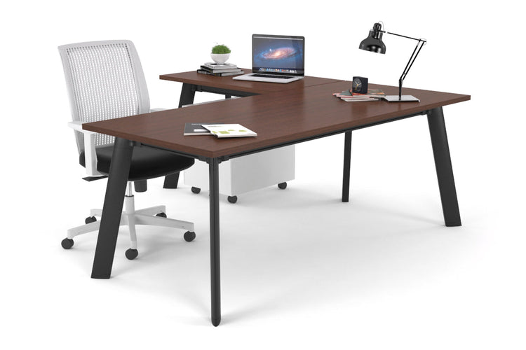 Switch Executive Corner Desk [1800L x 1700W] Jasonl black leg wenge none