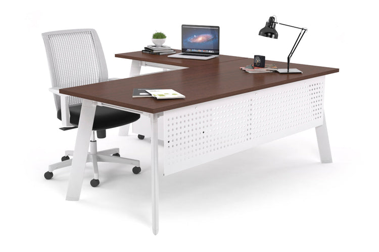 Switch Executive Corner Desk [1800L x 1700W] Jasonl white leg wenge modesty panel