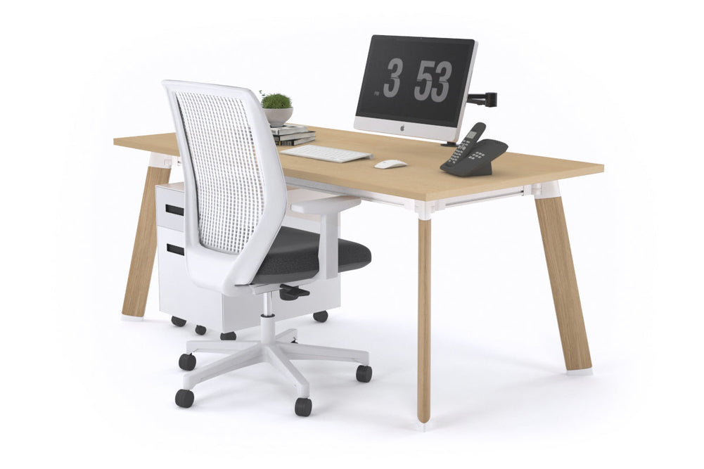 Switch Executive Desk [1200L x 700W]-wood imprint leg maple none