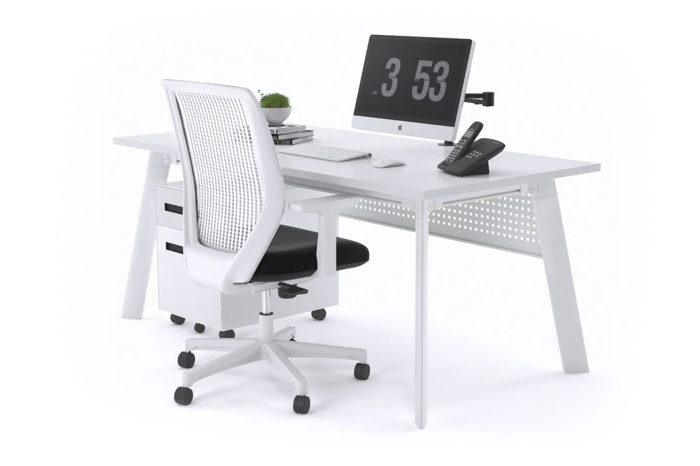Switch Executive Desk [1200L x 700W]-white leg white modesty panel