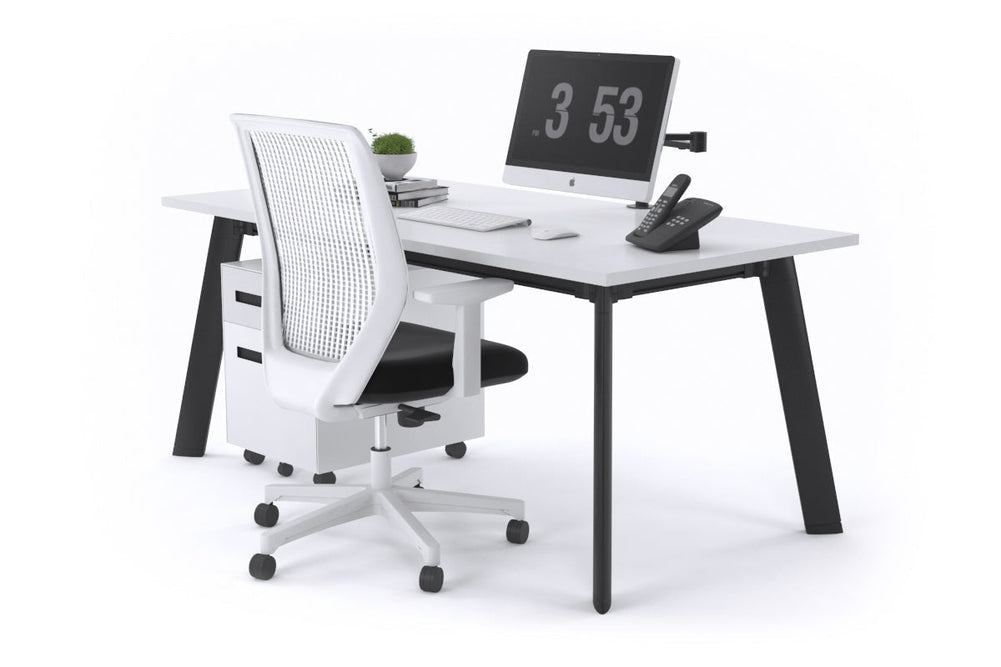 Switch Executive Desk [1200L x 700W]-black leg white none