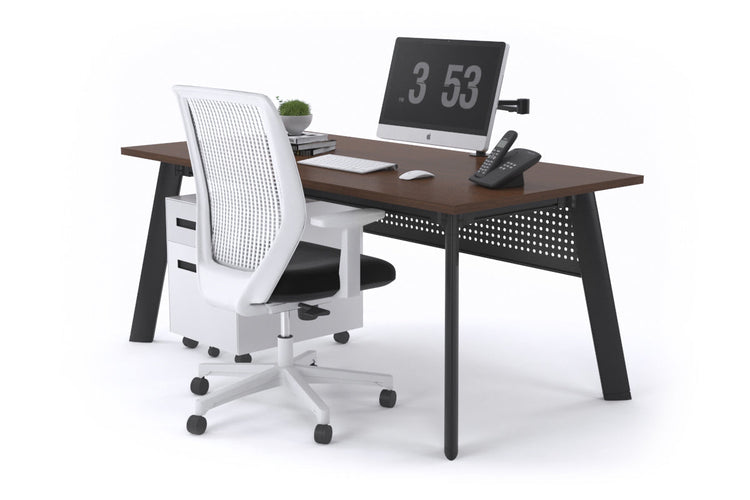 Switch Executive Desk [1200L x 700W] Jasonl black leg wenge modesty panel
