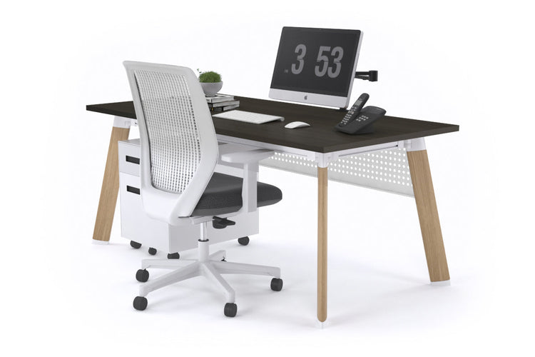 Switch Executive Desk [1200L x 700W] Jasonl wood imprint leg dark oak modesty panel