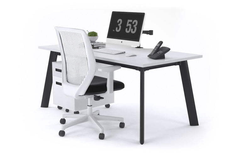 Switch Executive Desk [1200L x 800W with Cable Scallop] Jasonl black leg white none