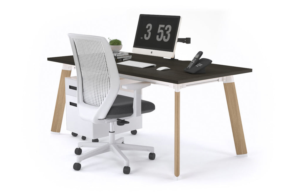 Switch Executive Desk [1200L x 800W with Cable Scallop]-wood imprint leg dark oak none