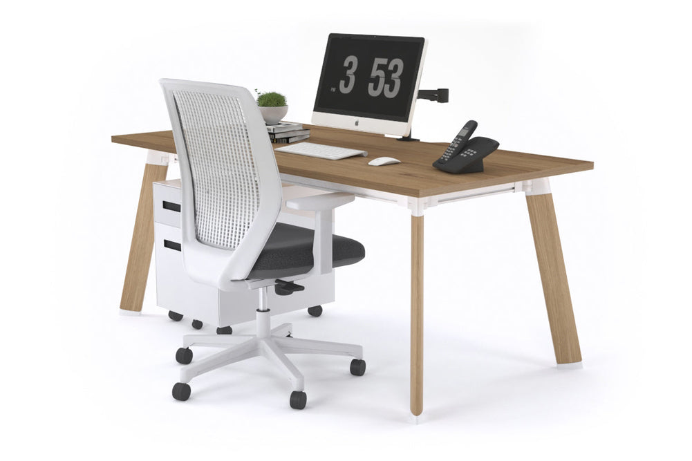 Switch Executive Desk [1200L x 800W with Cable Scallop]-wood imprint leg salvage oak none