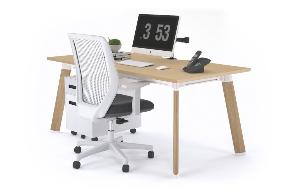 Switch Executive Desk [1200L x 800W with Cable Scallop]-wood imprint leg maple none