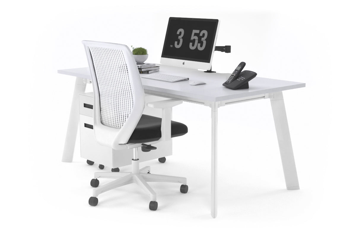 Switch Executive Desk [1200L x 800W with Cable Scallop] Jasonl white leg white none