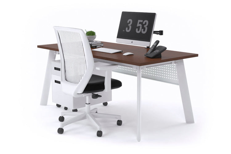 Switch Executive Desk [1400L x 700W] Jasonl white leg wenge modesty panel