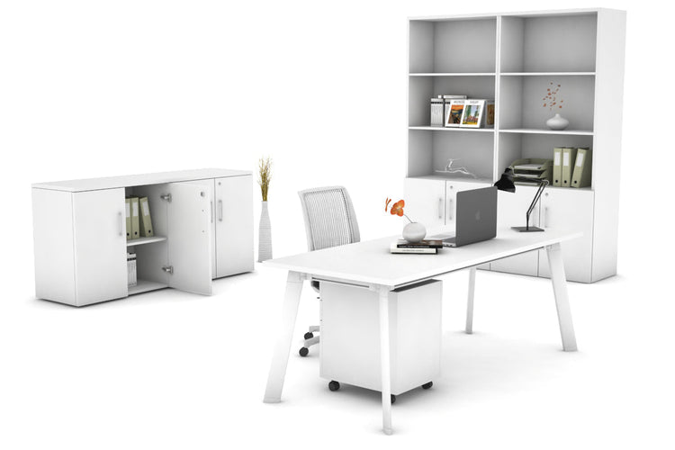 Switch Executive Desk [1400L x 700W] Jasonl white leg white none