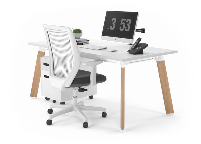 Switch Executive Desk [1600L x 700W] Jasonl wood imprint leg white none