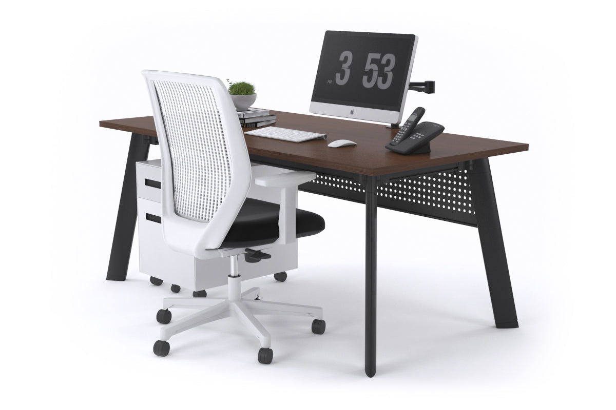 Switch Executive Desk [1600L x 700W] Jasonl black leg wenge modesty panel