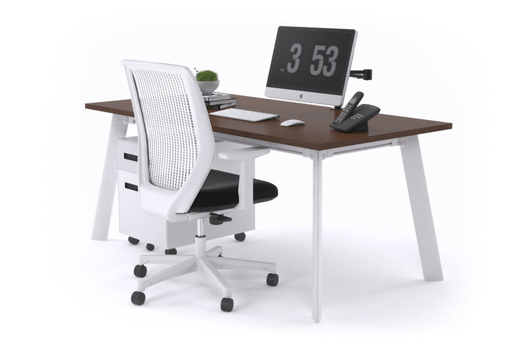 Switch Executive Desk [1600L x 700W] Jasonl white leg wenge none