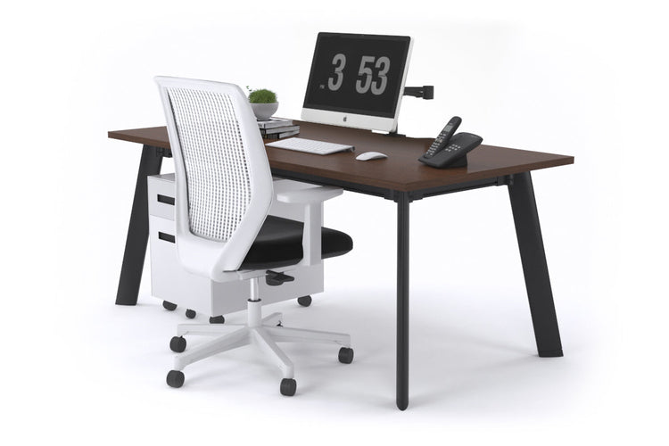 Switch Executive Desk [1600L x 800W with Cable Scallop] Jasonl black leg wenge none