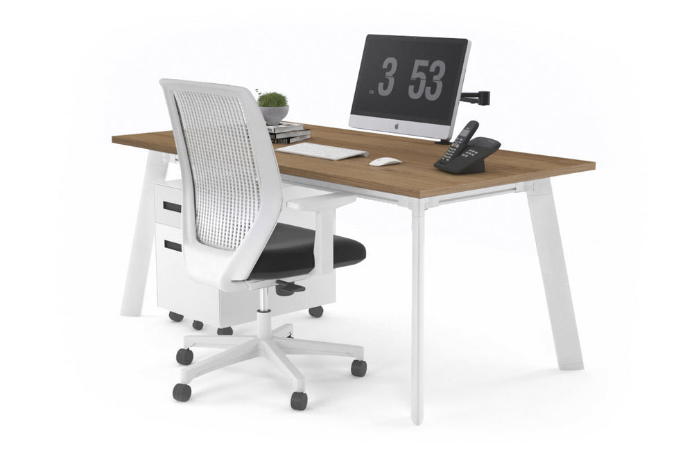 Switch Executive Desk [1800L x 700W]-white leg salvage oak none