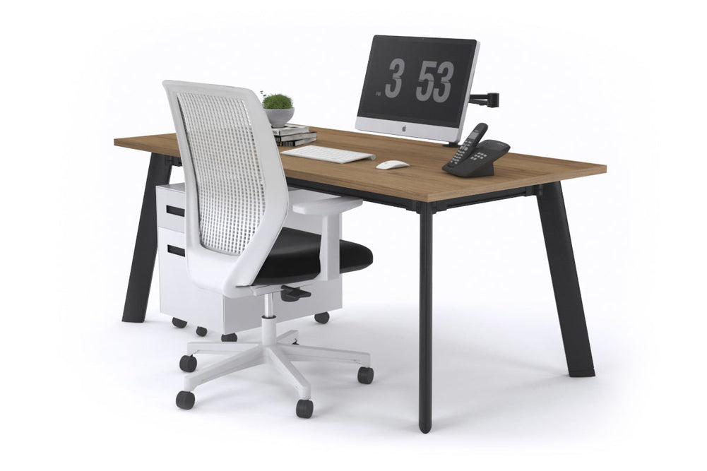 Switch Executive Desk [1800L x 700W]-black leg salvage oak none