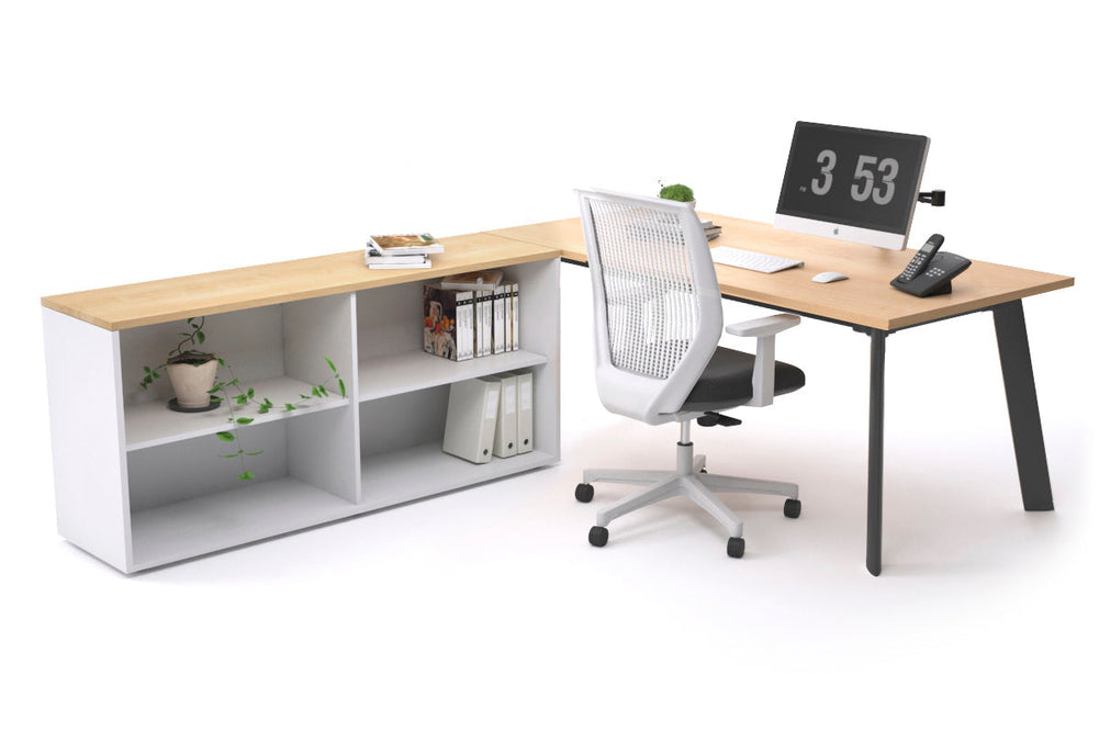 Switch Executive Setting With Uniform Spine - Black Frame [1600L x 700W]-maple none open bookcase