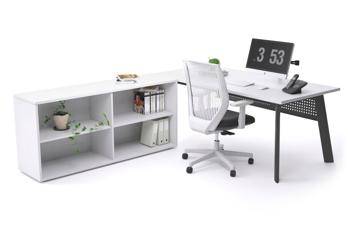 Switch Executive Setting With Uniform Spine - Black Frame [1800L x 700W] Jasonl white black modesty open bookcase