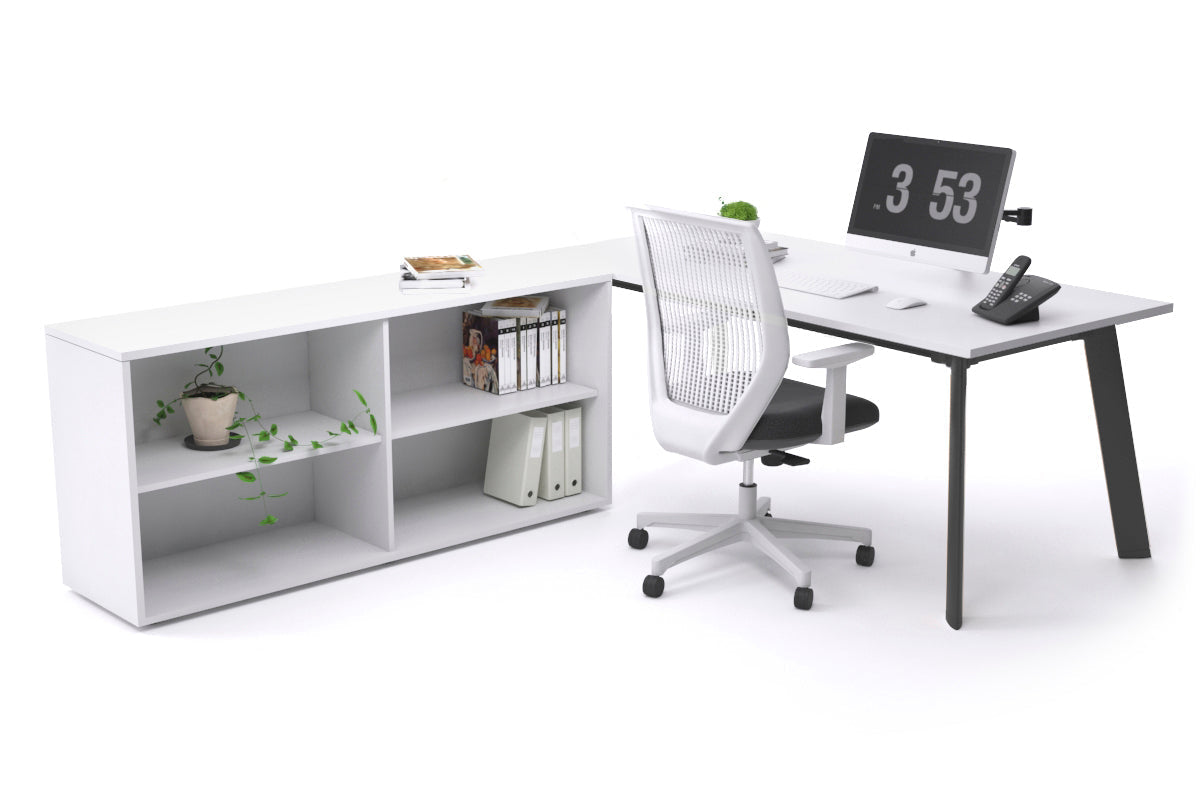Switch Executive Setting With Uniform Spine - Black Frame [1800L x 700W] Jasonl white none open bookcase