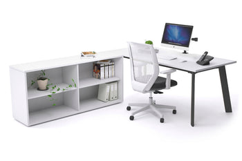 - Switch Executive Setting With Uniform Spine - Black Frame [1800L x 800W with Cable Scallop] - 1