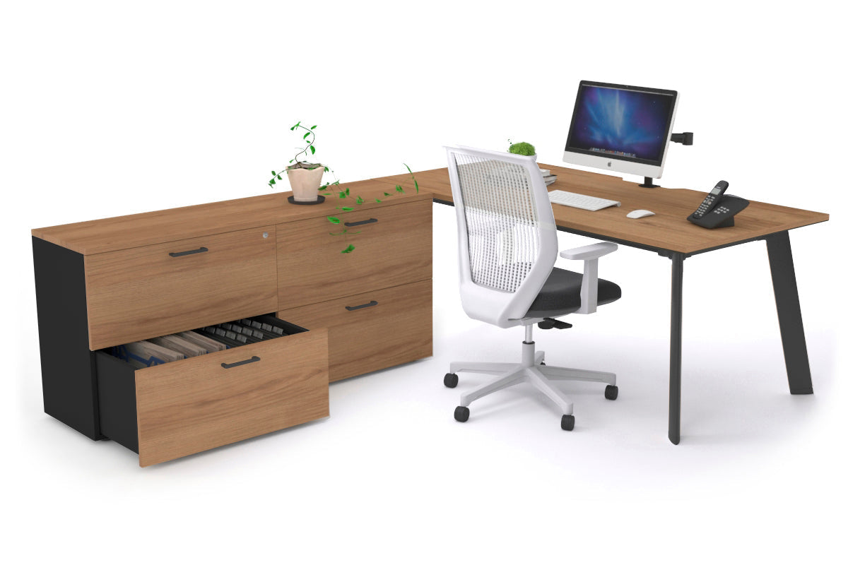 Switch Executive Setting With Uniform Spine - Black Frame [1800L x 800W with Cable Scallop] Jasonl salvage oak none 4 drawer lateral filing cabinet