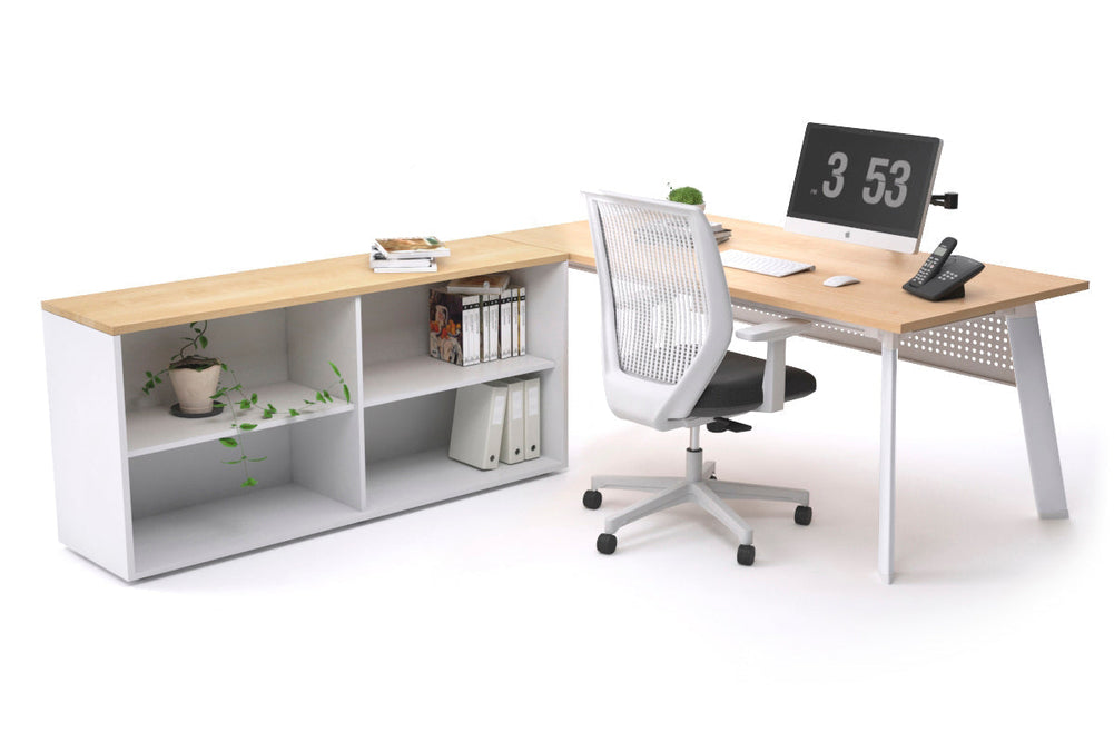 Switch Executive Setting With Uniform Spine - White Frame [1600L x 700W]-maple white modesty open bookcase