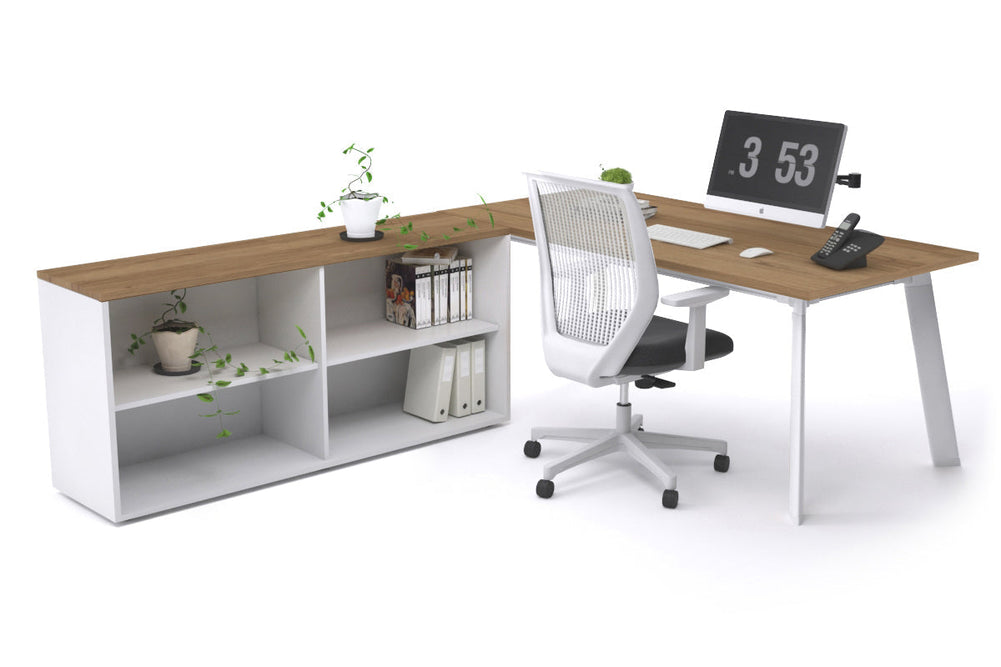 Switch Executive Setting With Uniform Spine - White Frame [1600L x 700W]-salvage oak none open bookcase