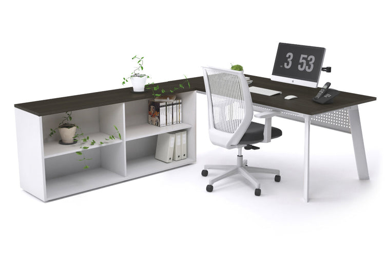 Switch Executive Setting With Uniform Spine - White Frame [1600L x 700W] Jasonl dark oak white modesty open bookcase