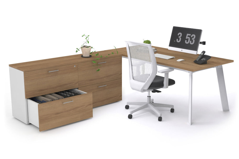 Switch Executive Setting With Uniform Spine - White Frame [1600L x 700W]-salvage oak none 4 drawer lateral filing cabinet