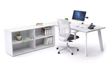  - Switch Executive Setting With Uniform Spine - White Frame [1600L x 800W with Cable Scallop] - 1
