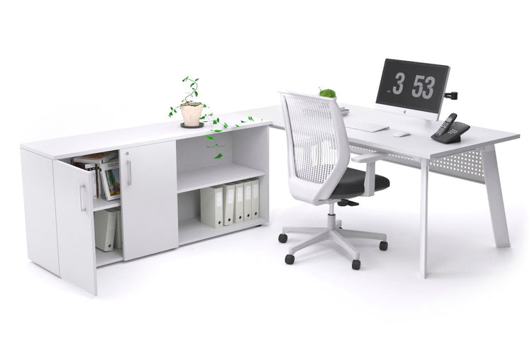 Switch Executive Setting With Uniform Spine - White Frame [1800L x 700W] Jasonl white white modesty 2 door open storage cabinet