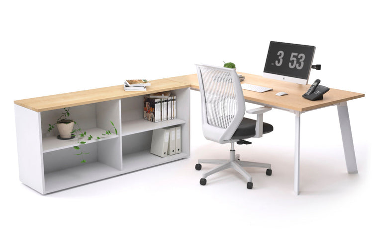 Switch Executive Setting With Uniform Spine - White Frame [1800L x 700W] Jasonl maple none open bookcase