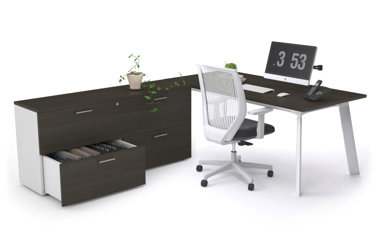 Switch Executive Setting With Uniform Spine - White Frame [1800L x 700W] Jasonl dark oak none 4 drawer lateral filing cabinet