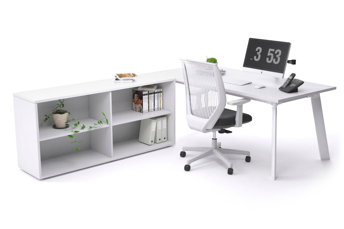 Switch Executive Setting With Uniform Spine - White Frame [1800L x 700W] Jasonl white none open bookcase