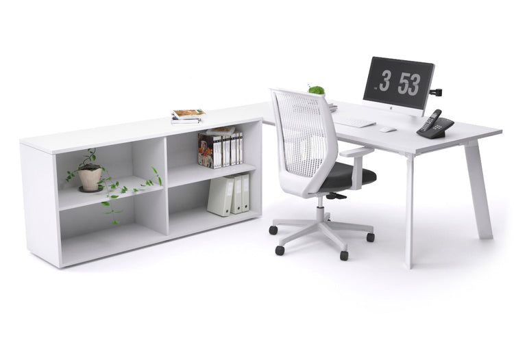 Switch Executive Setting With Uniform Spine - White Frame [1800L x 700W] Jasonl white none open bookcase