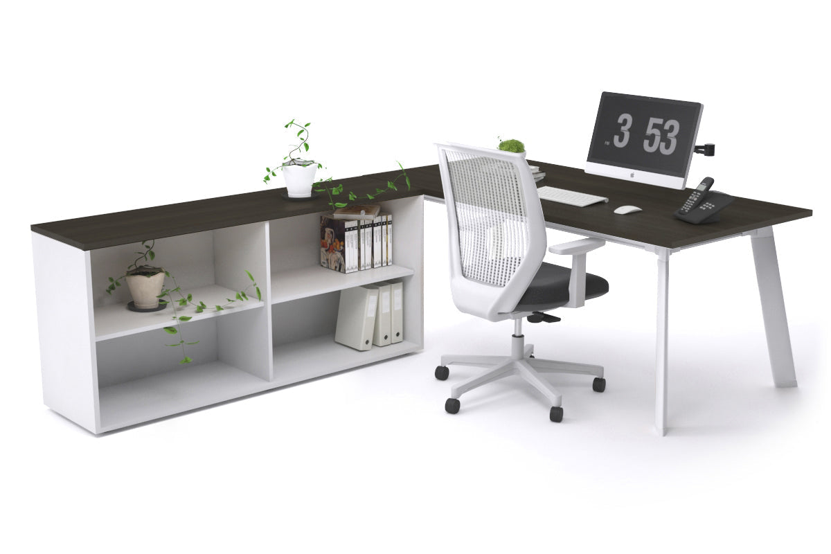 Switch Executive Setting With Uniform Spine - White Frame [1800L x 700W] Jasonl dark oak none open bookcase