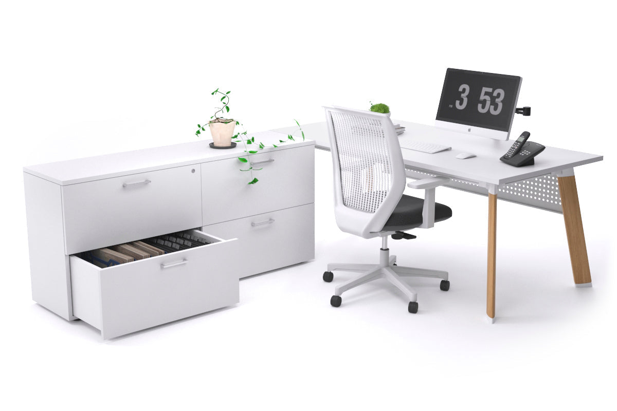 Switch Executive Setting With Uniform Spine - Wood Imprint Frame [1600L x 700W] Jasonl white white modesty 4 drawer lateral filing cabinet