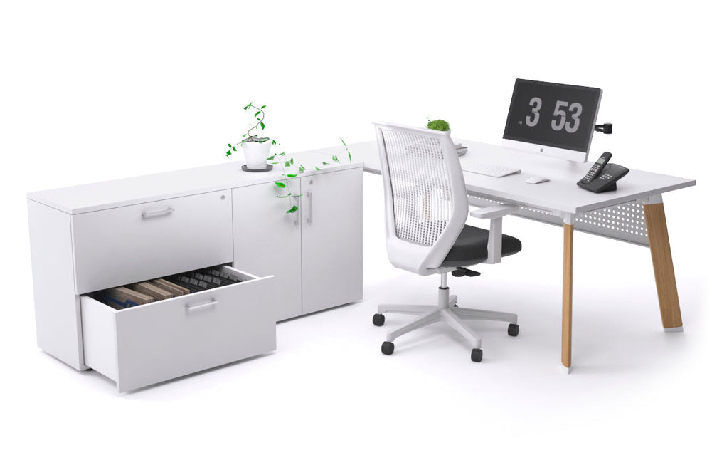 Switch Executive Setting With Uniform Spine - Wood Imprint Frame [1600L x 700W]-white white modesty 2 drawer 2 door filing cabinet