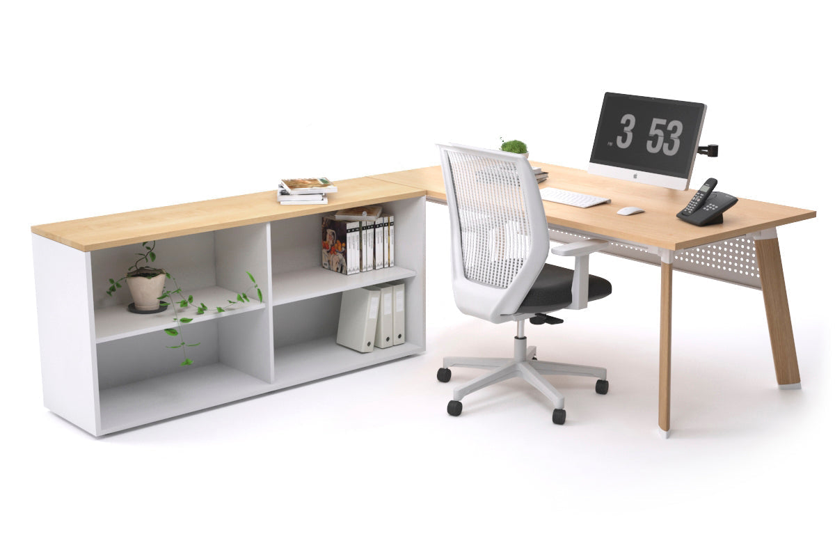 Switch Executive Setting With Uniform Spine - Wood Imprint Frame [1600L x 700W] Jasonl maple white modesty open bookcase