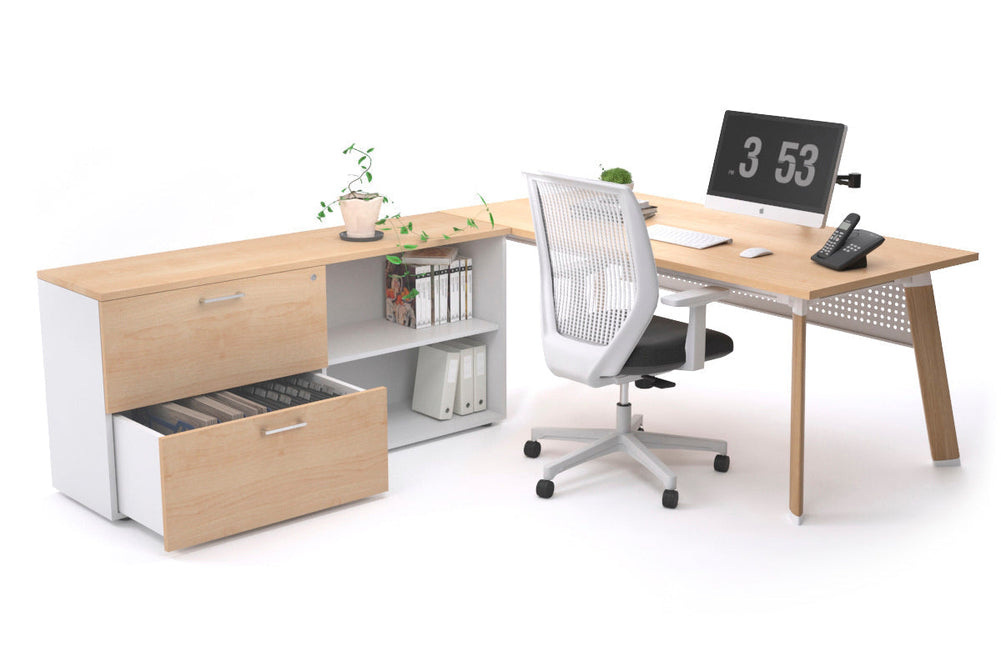 Switch Executive Setting With Uniform Spine - Wood Imprint Frame [1600L x 700W]-maple white modesty 2 drawer open filing cabinet