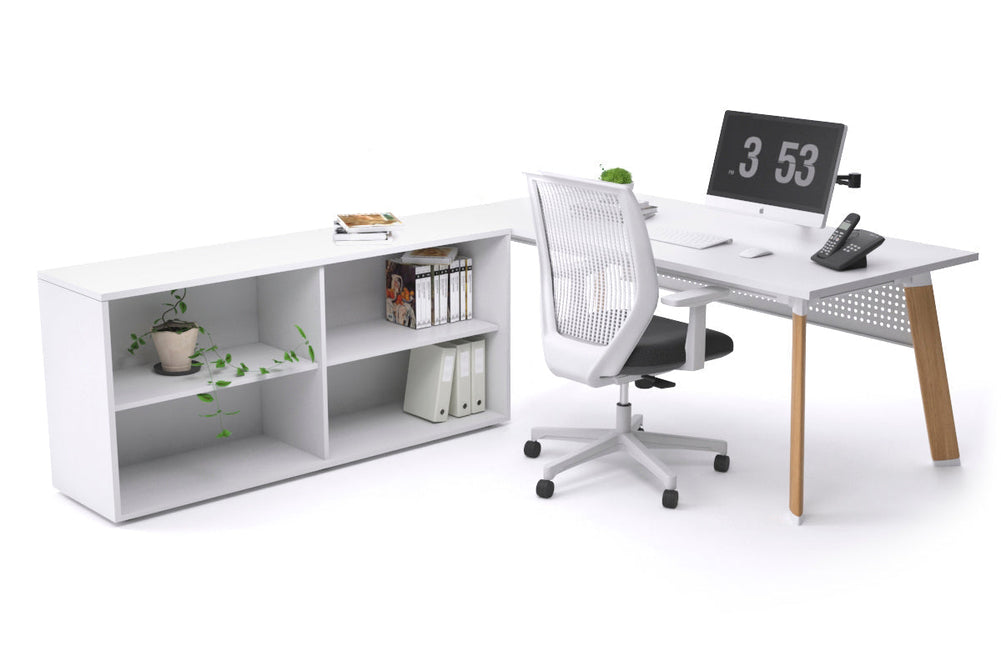 Switch Executive Setting With Uniform Spine - Wood Imprint Frame [1600L x 700W]-white white modesty open bookcase