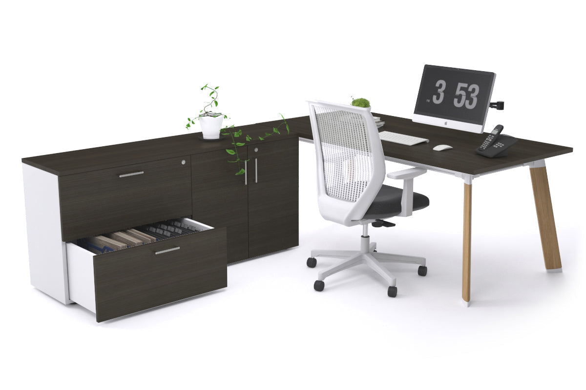 Switch Executive Setting With Uniform Spine - Wood Imprint Frame [1600L x 700W] Jasonl dark oak none 2 drawer 2 door filing cabinet
