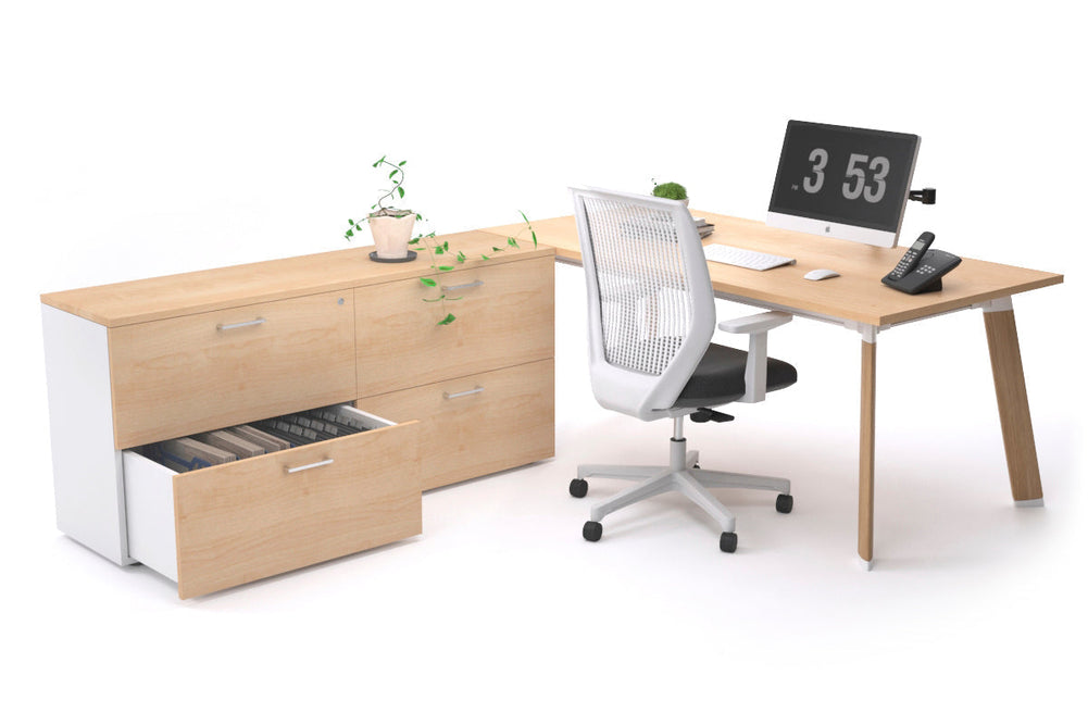 Switch Executive Setting With Uniform Spine - Wood Imprint Frame [1600L x 700W]-maple none 4 drawer lateral filing cabinet